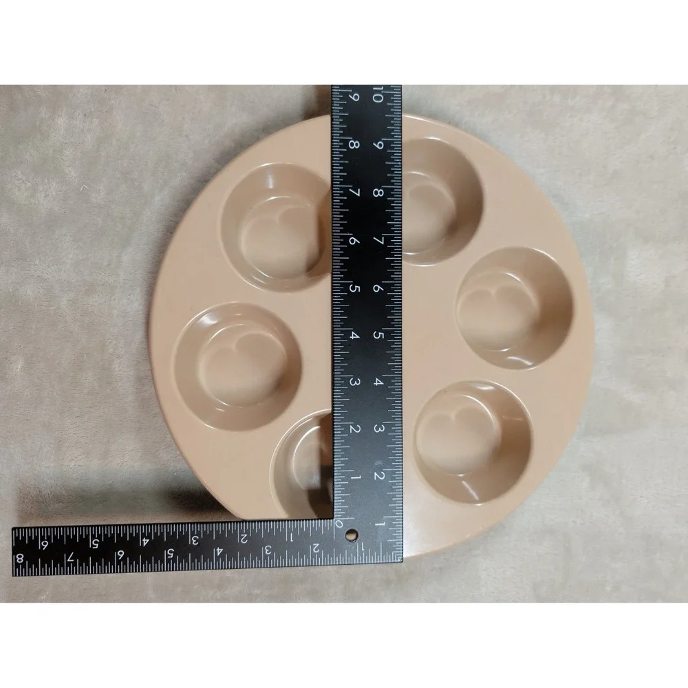 Nordic‎ Ware Vintage Microwave Egg Poacher Muffin Pan 6 Cup Almond PM447-T1 USA